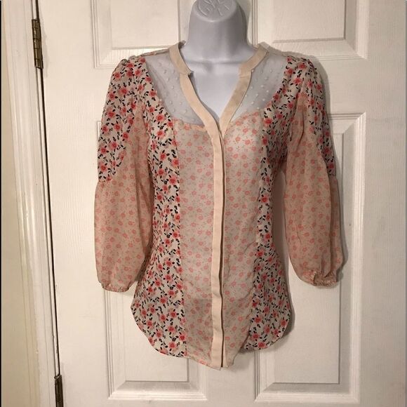 🌈Lauren Conrad XS Button Up Top! - Picture 1 of 7